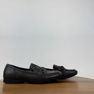 New Womens Euro Soft By Sofft Kellsie Black Faux Leather Horsebit Loafers Size 6